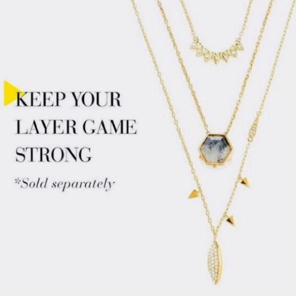 Stella & Dot | Gold + Tourmaline Quartz Nova Pendant Layering Necklace - Picture 5 of 10